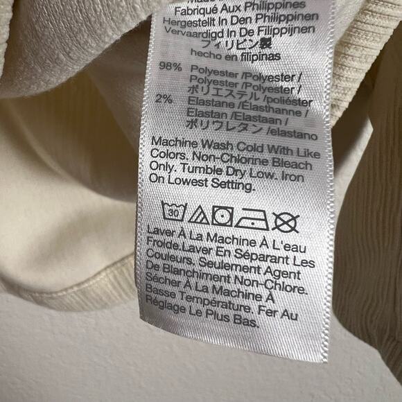 Madewell Jacquard Stripe Funnel Neck Top in Antique Cream Size XXS - Picture 13 of 14